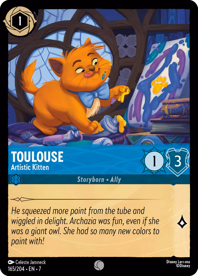 Toulouse - Artistic Kitten — Archazia's Island #165 (Disney Lorcana card)