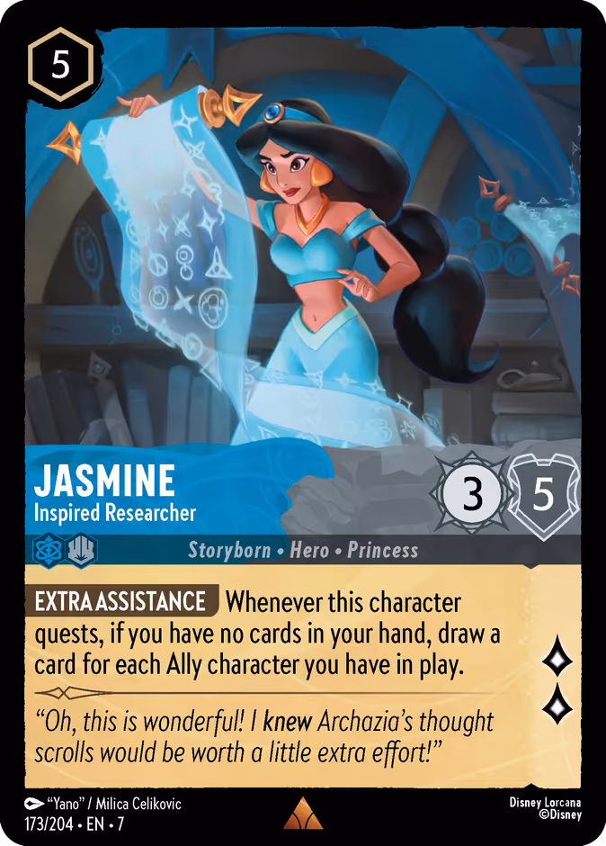 Jasmine - Inspired Researcher — Archazia's Island #173 (Disney Lorcana card)