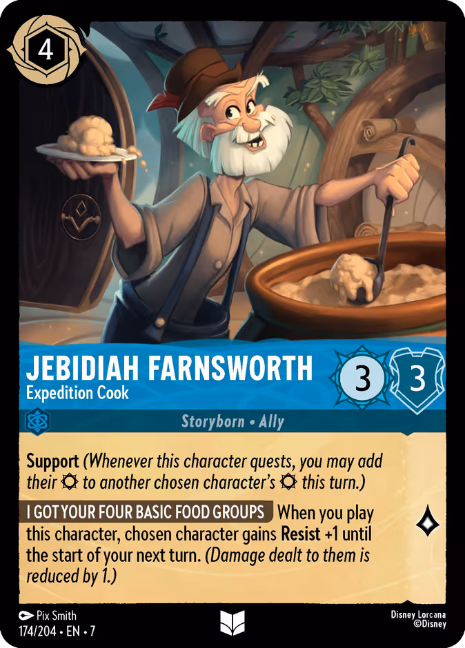 Jebidiah Farnsworth - Expedition Cook — Archazia's Island #174 (Disney Lorcana card)