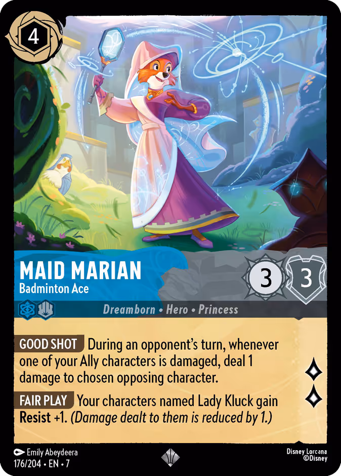 Maid Marian - Badminton Ace — Archazia's Island #176 (Disney Lorcana card)