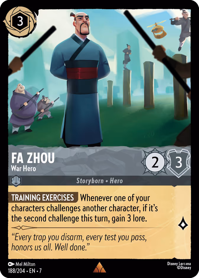 Fa Zhou - War Hero — Archazia's Island #188 (Disney Lorcana card)