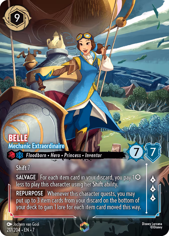 Belle - Mechanic Extraordinaire — Archazia's Island #217 (Disney Lorcana card)