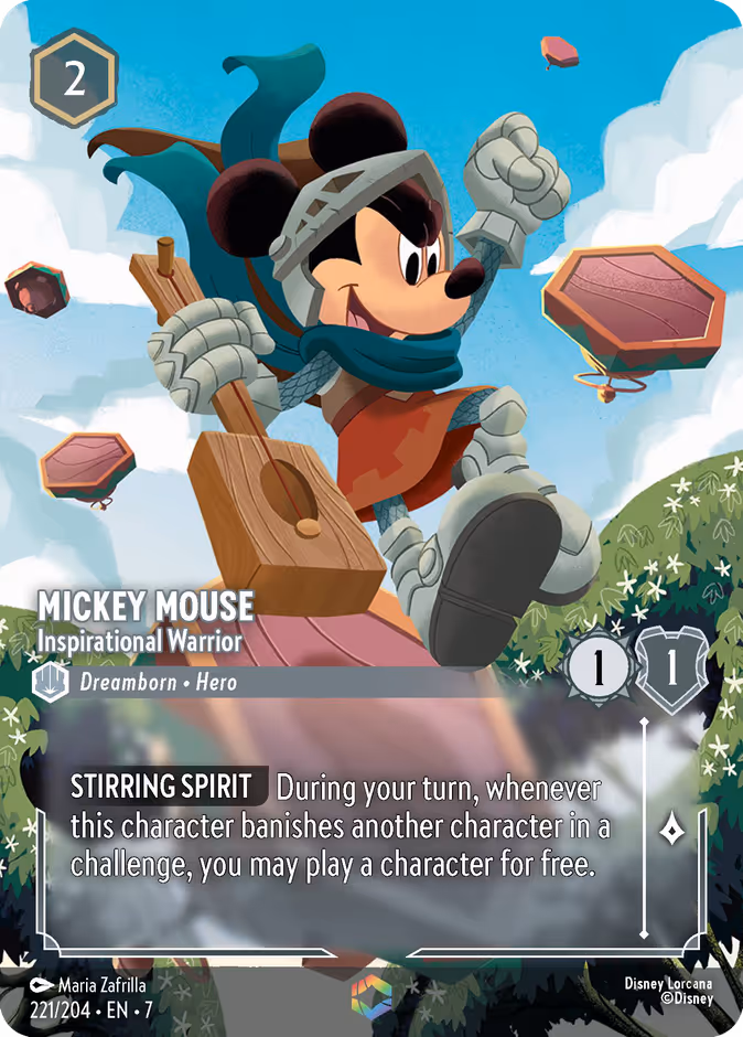 Mickey Mouse - Inspirational Warrior — Archazia's Island #221 (Disney Lorcana card)