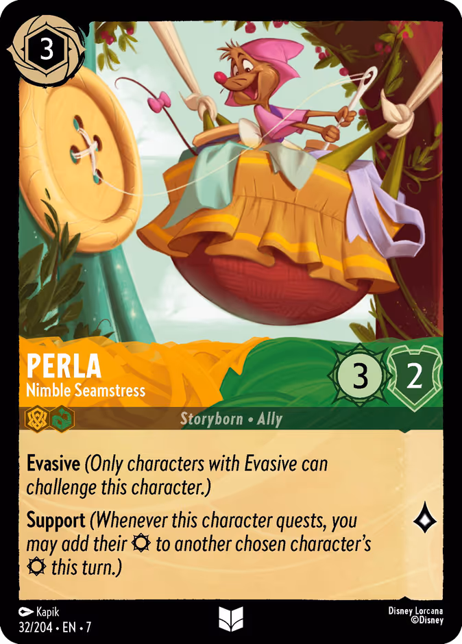 Perla - Nimble Seamstress — Archazia's Island #32 (Disney Lorcana card)