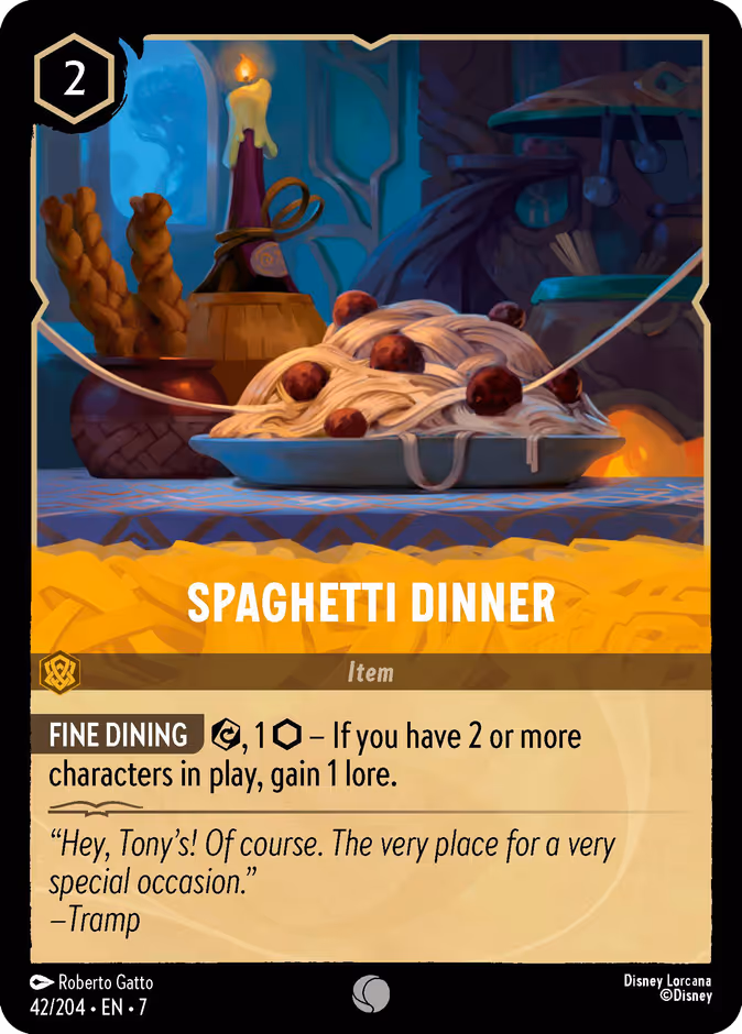 Spaghetti Dinner — Archazia's Island #42 (Disney Lorcana card)