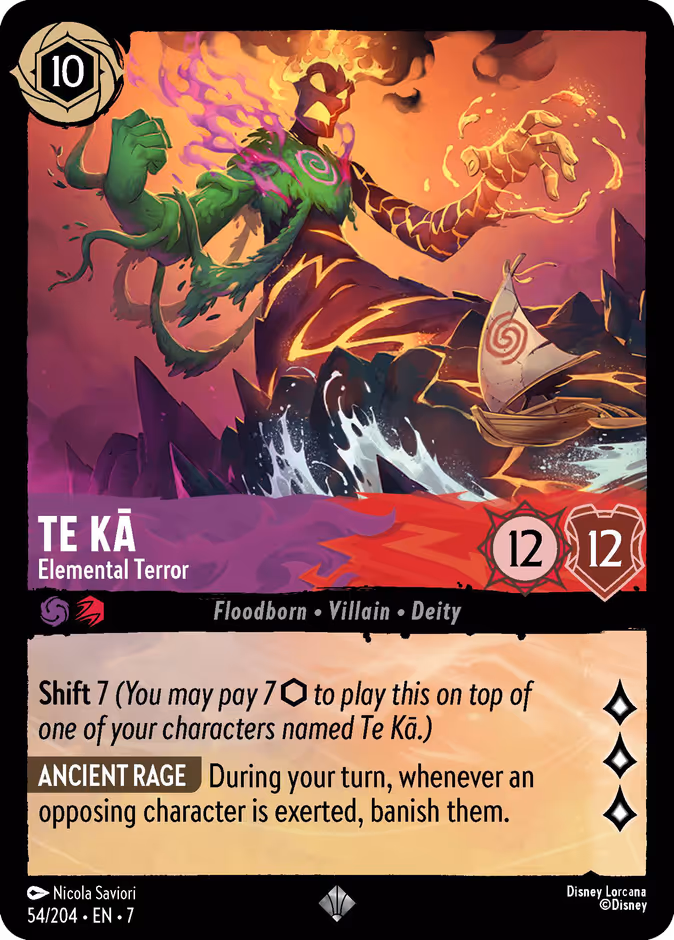 Te Kā - Elemental Terror — Archazia's Island #54 (Disney Lorcana card)