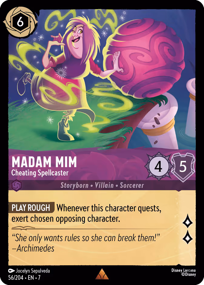 Madam Mim - Cheating Spellcaster — Archazia's Island #56 (Disney Lorcana card)