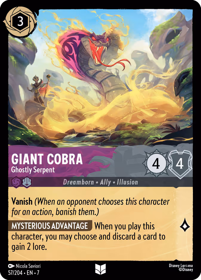Giant Cobra - Ghostly Serpent — Archazia's Island #57 (Disney Lorcana card)