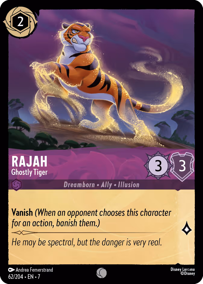Rajah - Ghostly Tiger — Archazia's Island #62 (Disney Lorcana card)