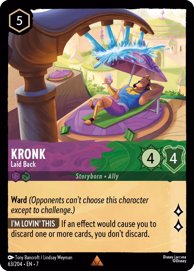 Kronk - Laid Back — Archazia's Island #63 (Disney Lorcana card)