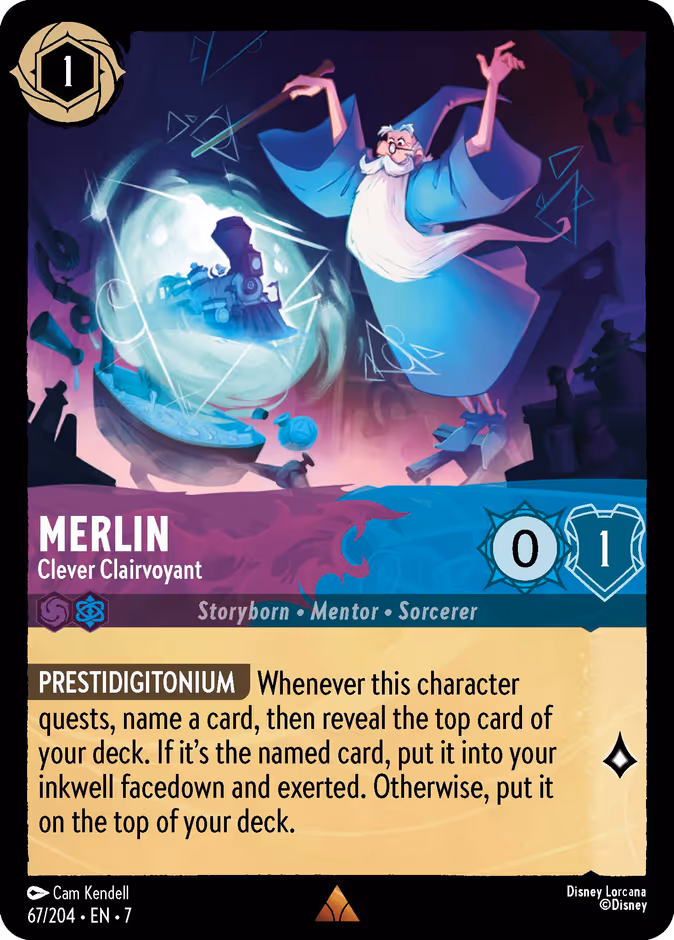 Merlin - Clever Clairvoyant — Archazia's Island #67 (Disney Lorcana card)