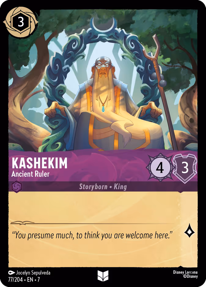 Kashekim - Ancient Ruler — Archazia's Island #77 (Disney Lorcana card)