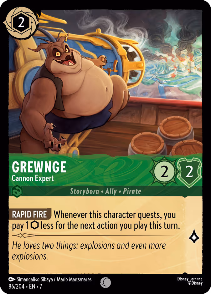Grewnge - Cannon Expert — Archazia's Island #86 (Disney Lorcana card)
