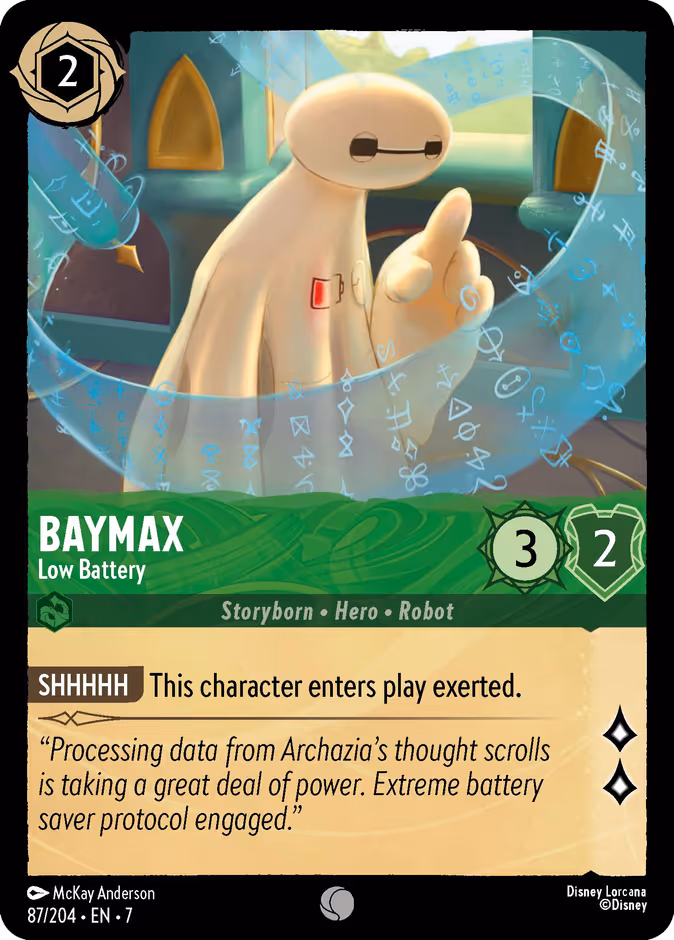 Baymax - Low Battery — Archazia's Island #87 (Disney Lorcana card)