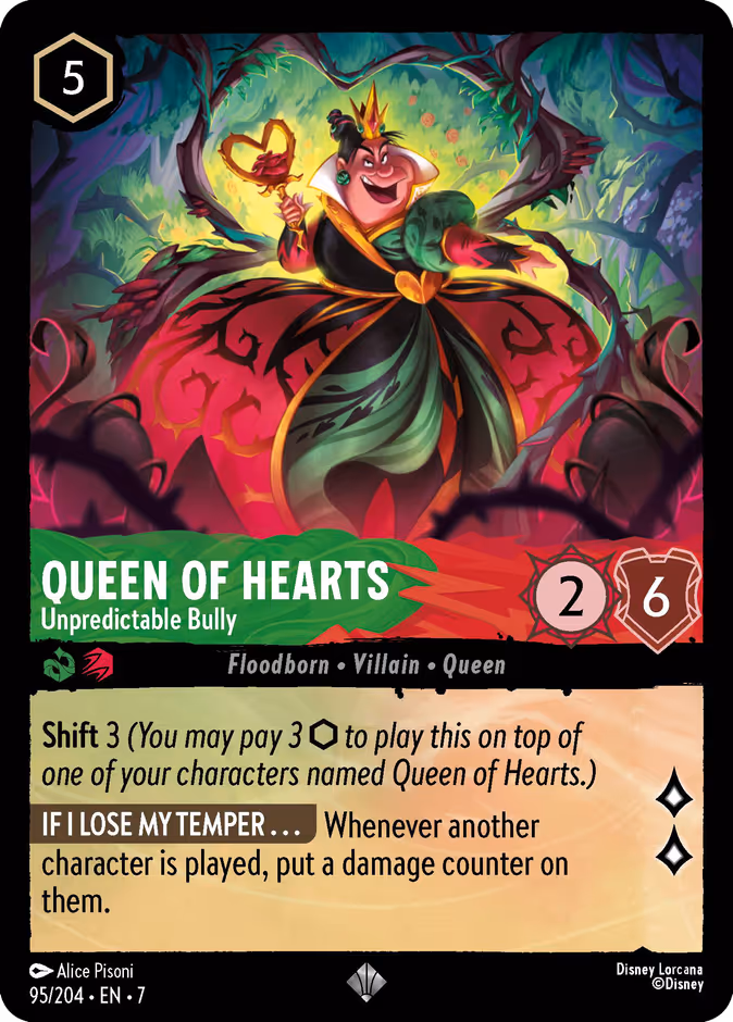 Queen of Hearts - Unpredictable Bully — Archazia's Island #95 (Disney Lorcana card)