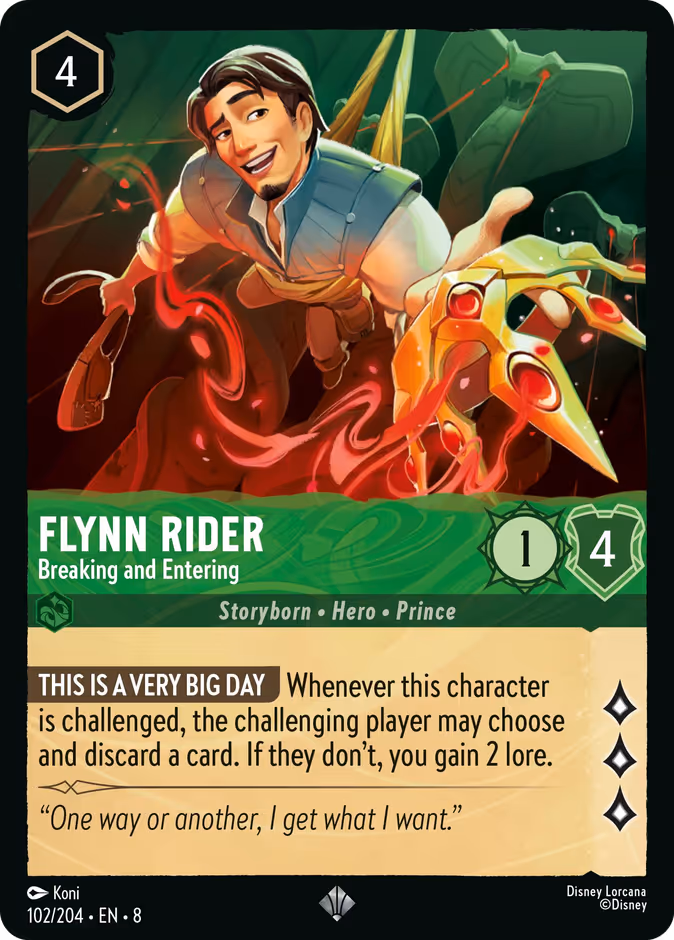 Flynn Rider - Breaking and Entering — Reign of Jafar #102 (Disney Lorcana card)