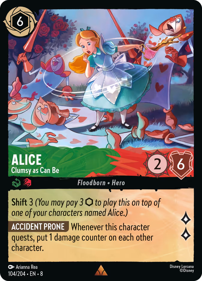 Alice - Clumsy as Can Be — Reign of Jafar #104 (Disney Lorcana card)