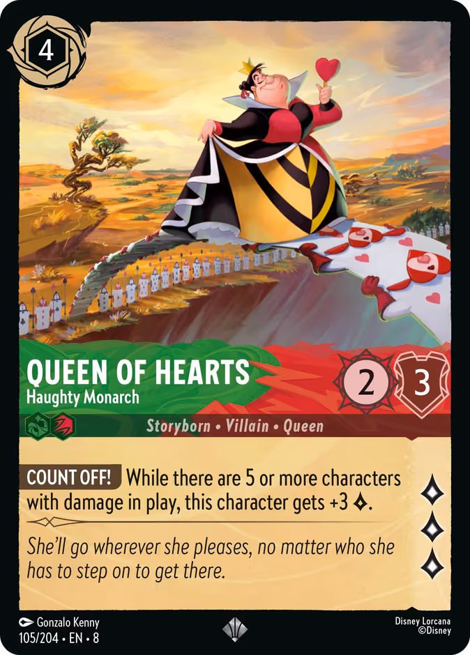 Queen of Hearts - Haughty Monarch — Reign of Jafar #105 (Disney Lorcana card)