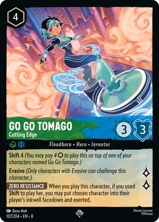 Go Go Tomago - Cutting Edge — Reign of Jafar #107 (Disney Lorcana card)