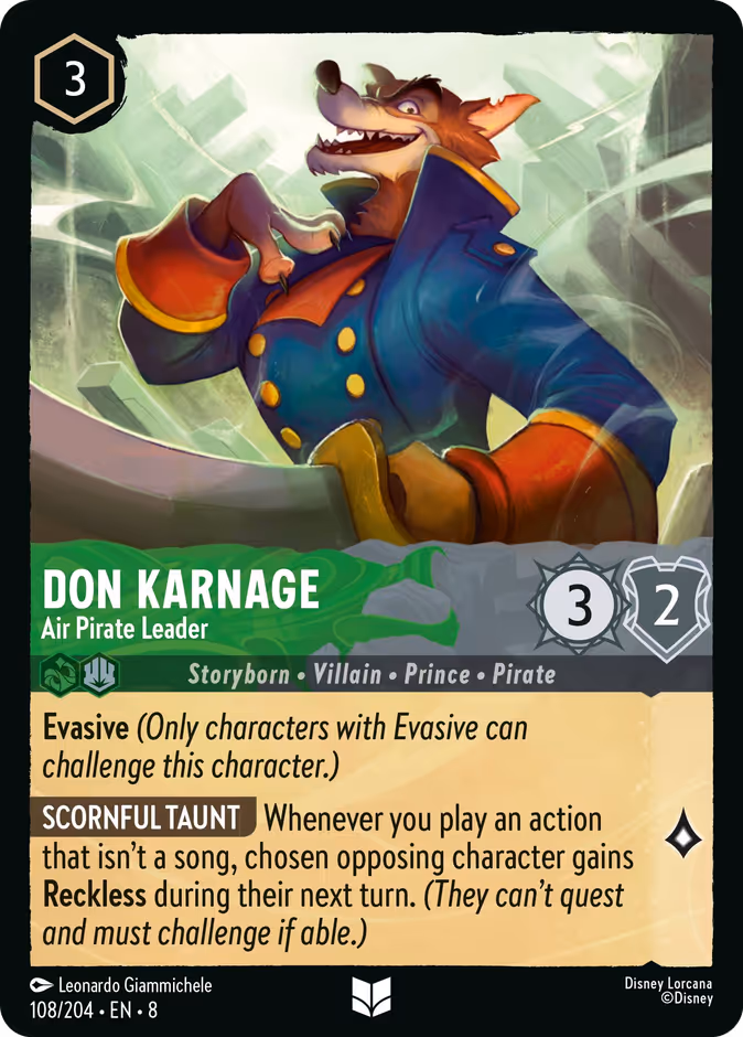 Don Karnage - Air Pirate Leader — Reign of Jafar #108 (Disney Lorcana card)