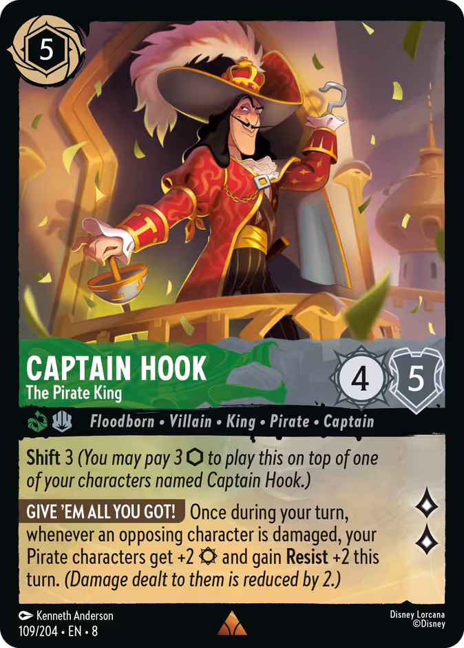 Captain Hook - The Pirate King — Reign of Jafar #109 (Disney Lorcana card)
