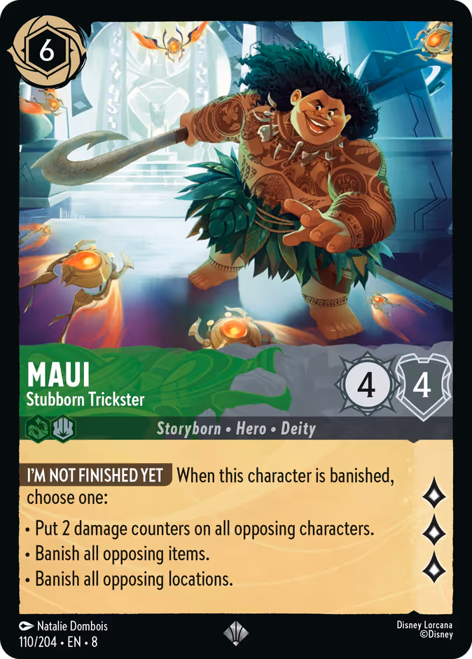 Maui - Stubborn Trickster — Reign of Jafar #110 (Disney Lorcana card)