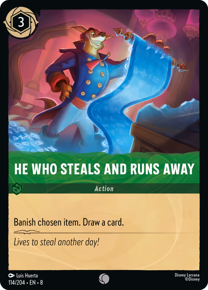 He Who Steals and Runs Away — Reign of Jafar #114 (Disney Lorcana card)
