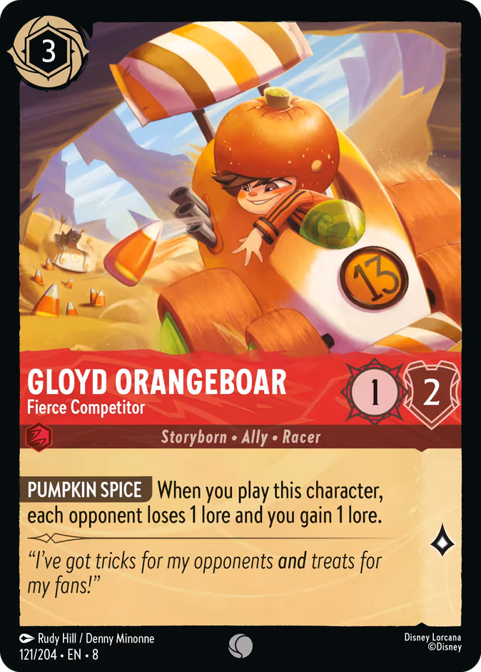 Gloyd Orangeboar - Fierce Competitor — Reign of Jafar #121 (Disney Lorcana card)