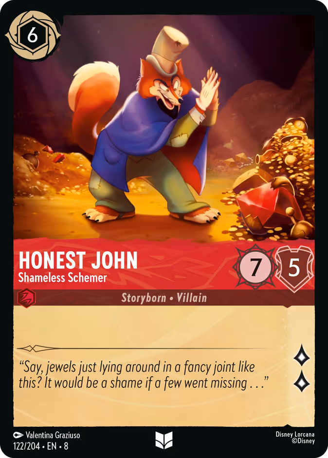 Honest John - Shameless Schemer — Reign of Jafar #122 (Disney Lorcana card)