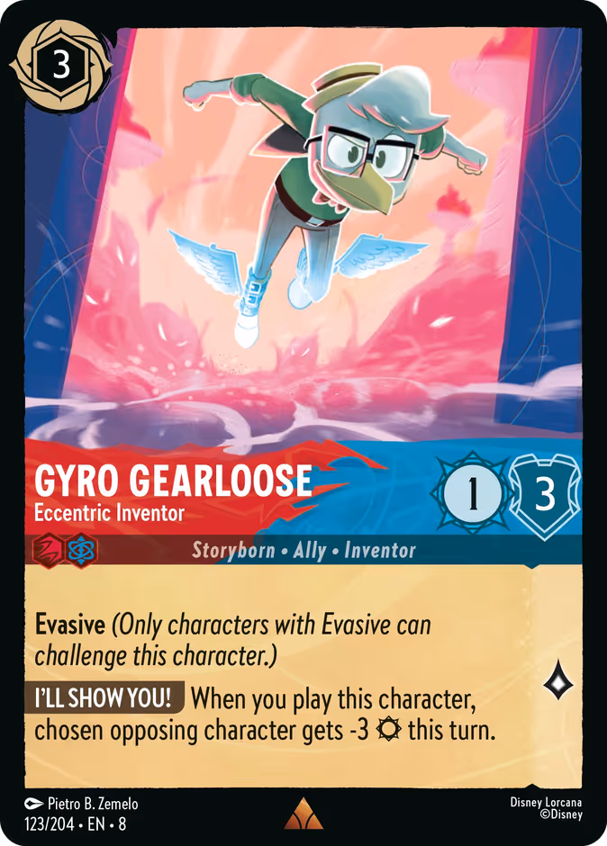 Gyro Gearloose - Eccentric Inventor — Reign of Jafar #123 (Disney Lorcana card)