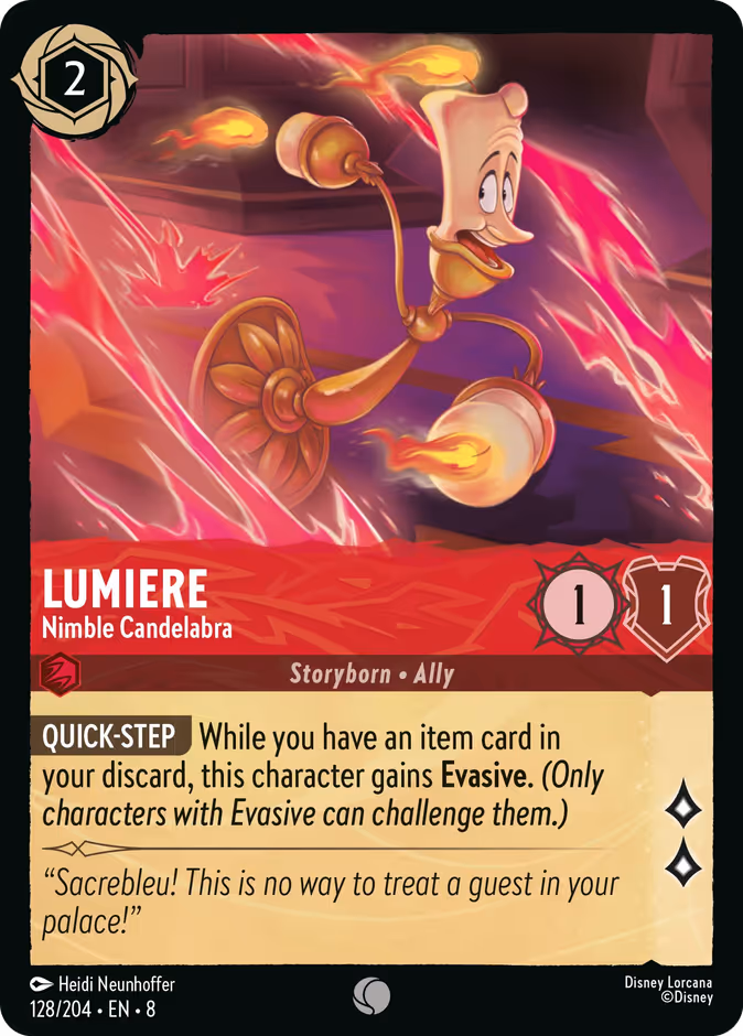 Lumiere - Nimble Candelabra — Reign of Jafar #128 (Disney Lorcana card)