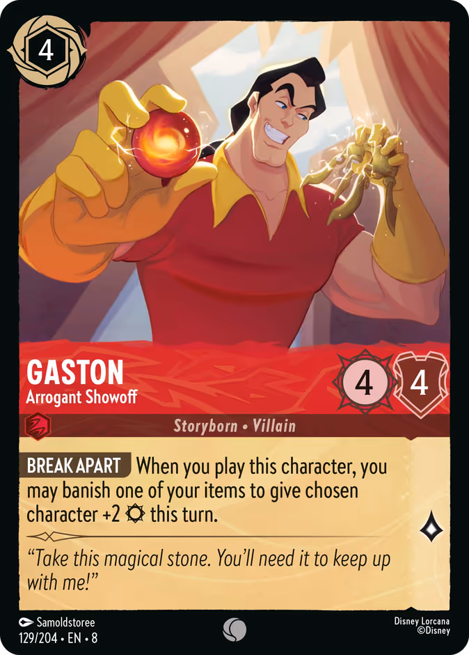 Gaston - Arrogant Showoff — Reign of Jafar #129 (Disney Lorcana card)