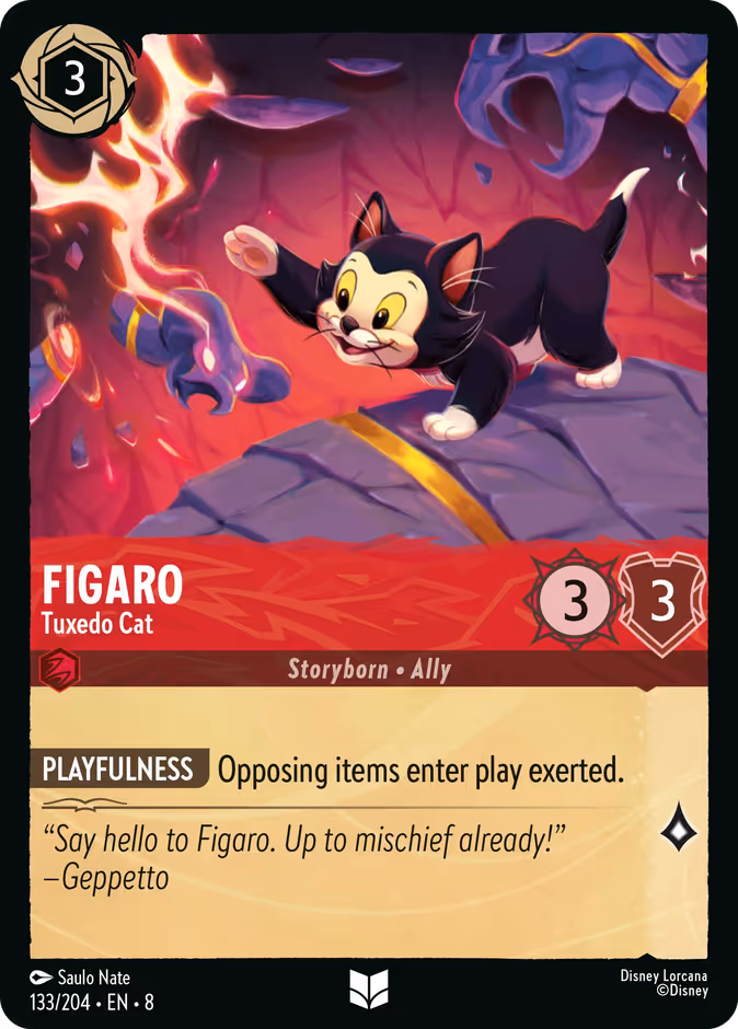 Figaro - Tuxedo Cat — Reign of Jafar #133 (Disney Lorcana card)