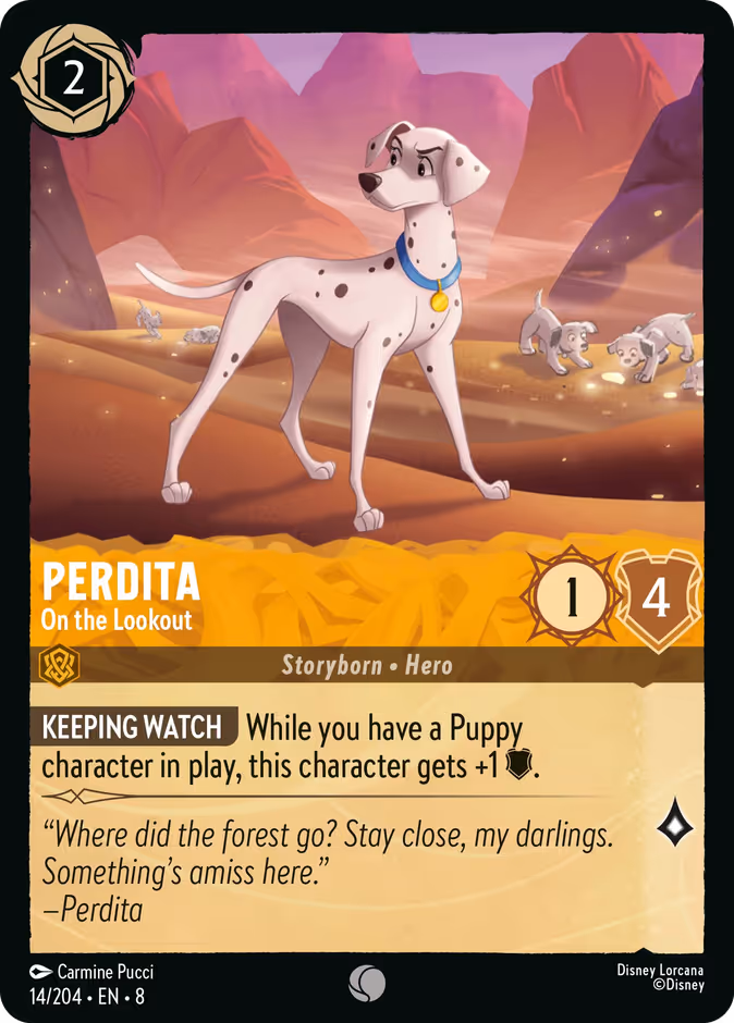 Perdita - On the Lookout — Reign of Jafar #14 (Disney Lorcana card)