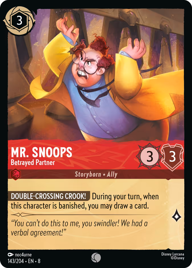 Mr. Snoops - Betrayed Partner — Reign of Jafar #143 (Disney Lorcana card)