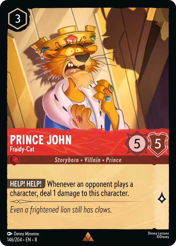 Prince John - Fraidy-Cat — Reign of Jafar #146 (Disney Lorcana card)