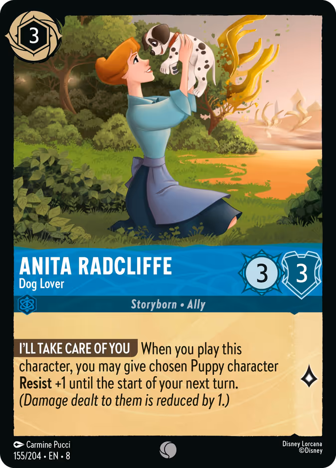Anita Radcliffe - Dog Lover — Reign of Jafar #155 (Disney Lorcana card)