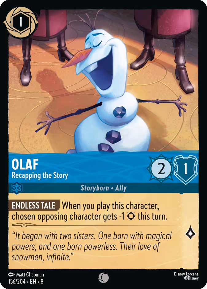 Olaf - Recapping the Story — Reign of Jafar #156 (Disney Lorcana card)