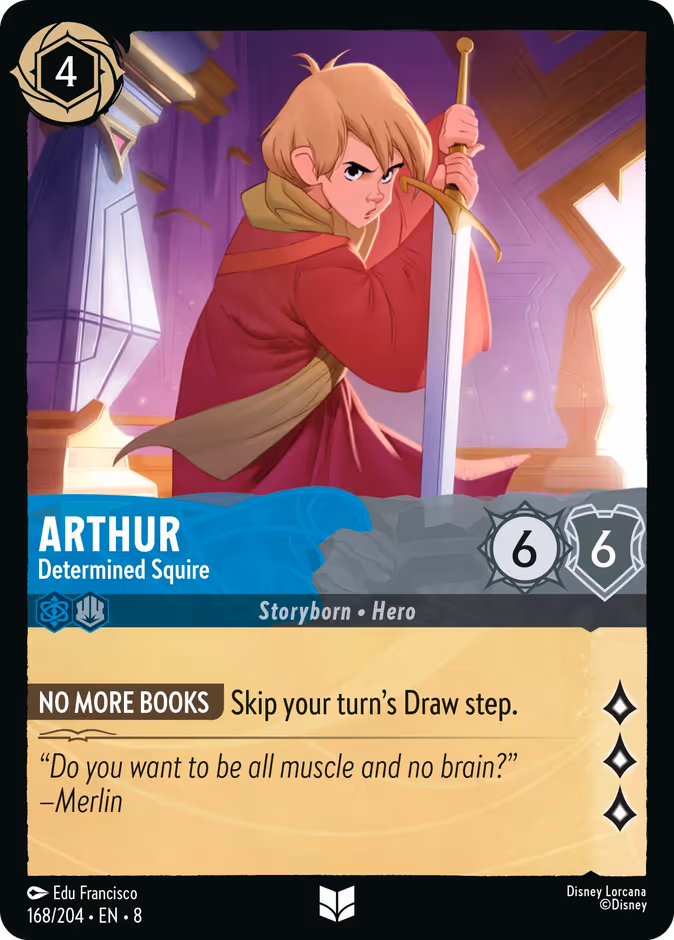 Arthur - Determined Squire — Reign of Jafar #168 (Disney Lorcana card)