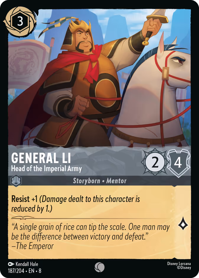 General Li - Head of the Imperial Army — Reign of Jafar #187 (Disney Lorcana card)