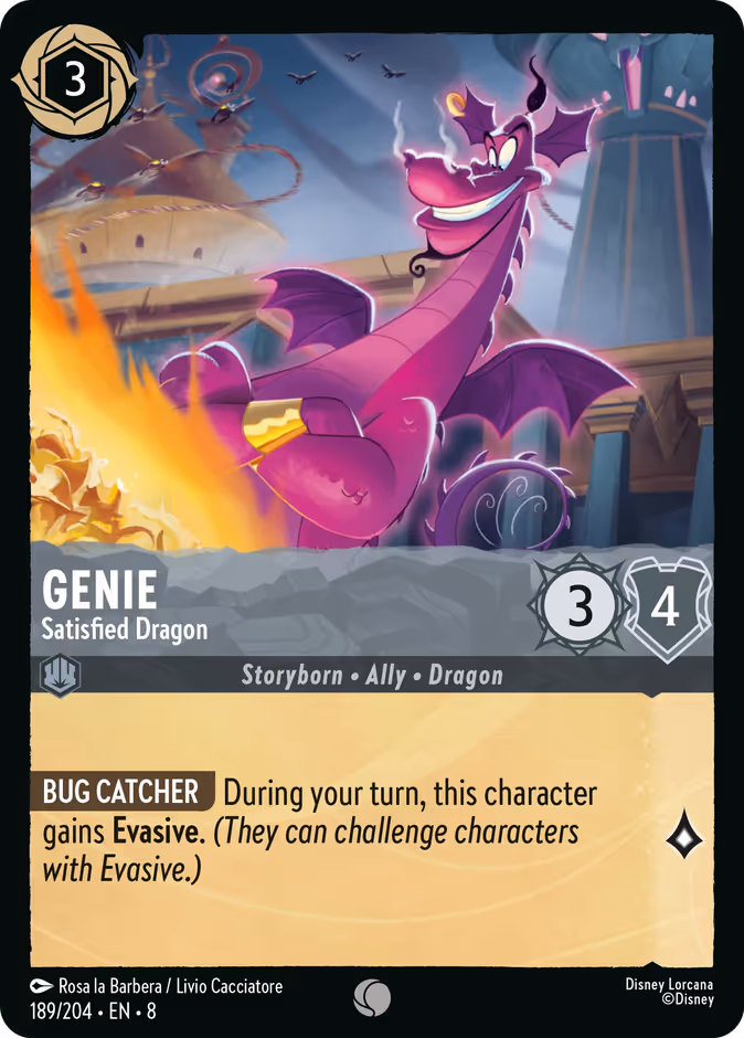 Genie - Satisfied Dragon — Reign of Jafar #189 (Disney Lorcana card)