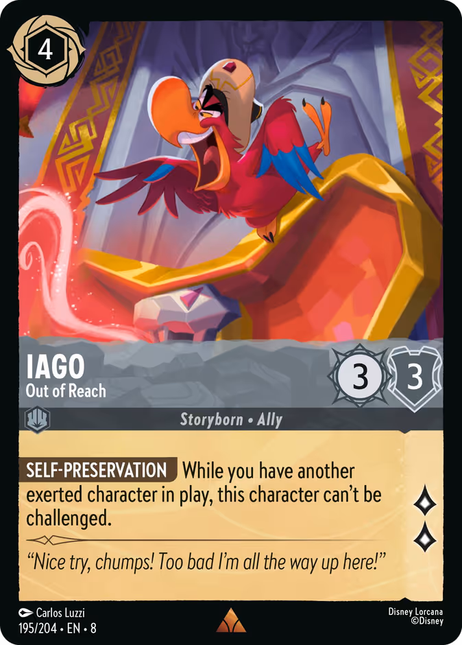 Iago - Out of Reach — Reign of Jafar #195 (Disney Lorcana card)