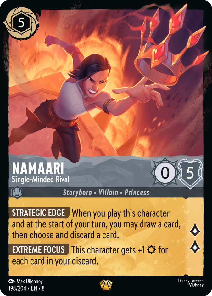 Namaari - Single-Minded Rival — Reign of Jafar #198 (Disney Lorcana card)
