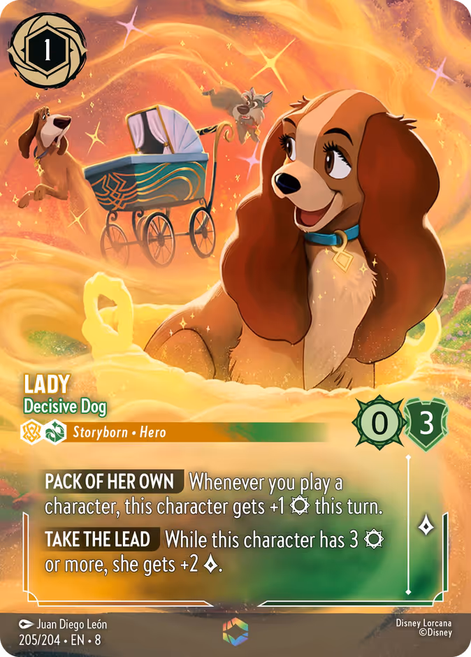 Lady - Decisive Dog — Reign of Jafar #205 (Disney Lorcana card)