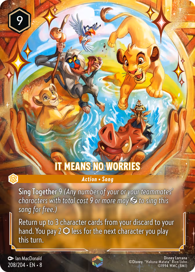 It Means No Worries — Reign of Jafar #208 (Disney Lorcana card)