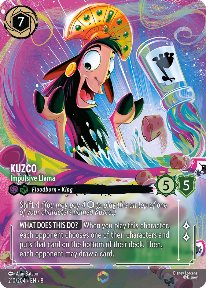 Kuzco - Impulsive Llama — Reign of Jafar #210 (Disney Lorcana card)