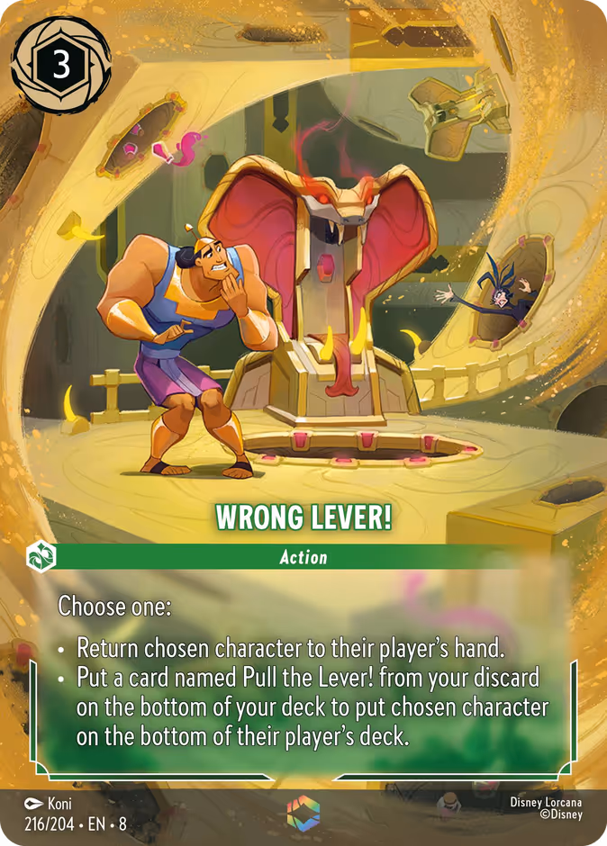 Wrong Lever! — Reign of Jafar #216 (Disney Lorcana card)