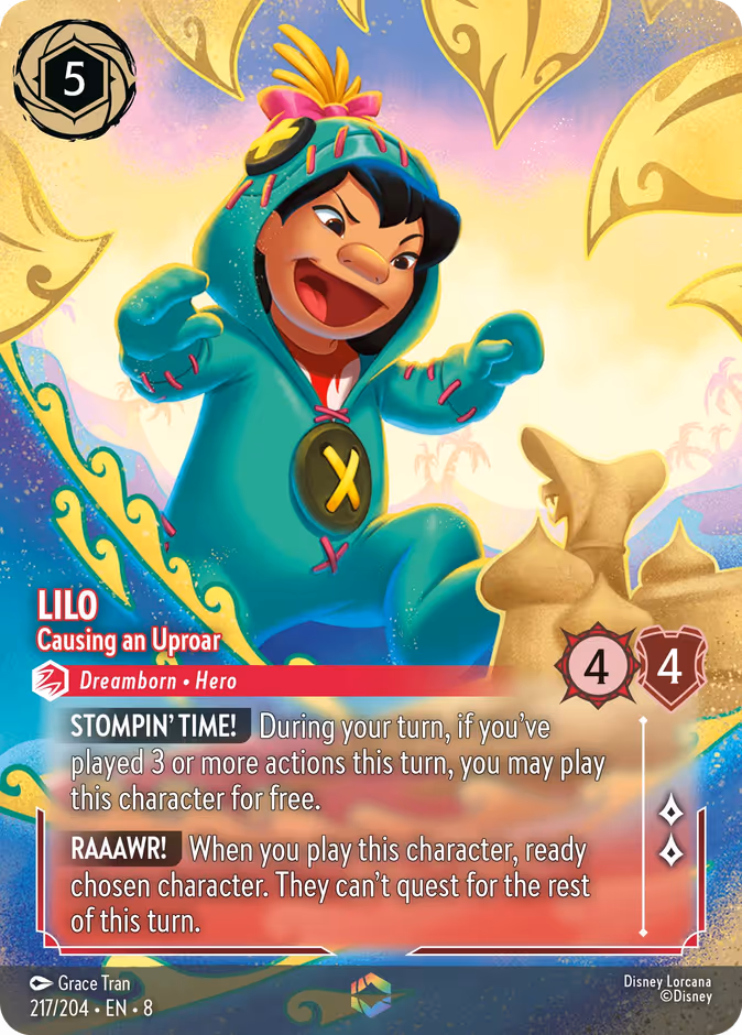 Lilo - Causing an Uproar — Reign of Jafar #217 (Disney Lorcana card)