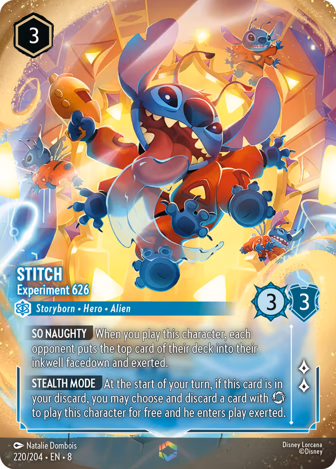 Stitch - Experiment 626 — Reign of Jafar #220 (Disney Lorcana card)