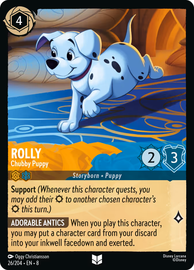 Rolly - Chubby Puppy — Reign of Jafar #26 (Disney Lorcana card)